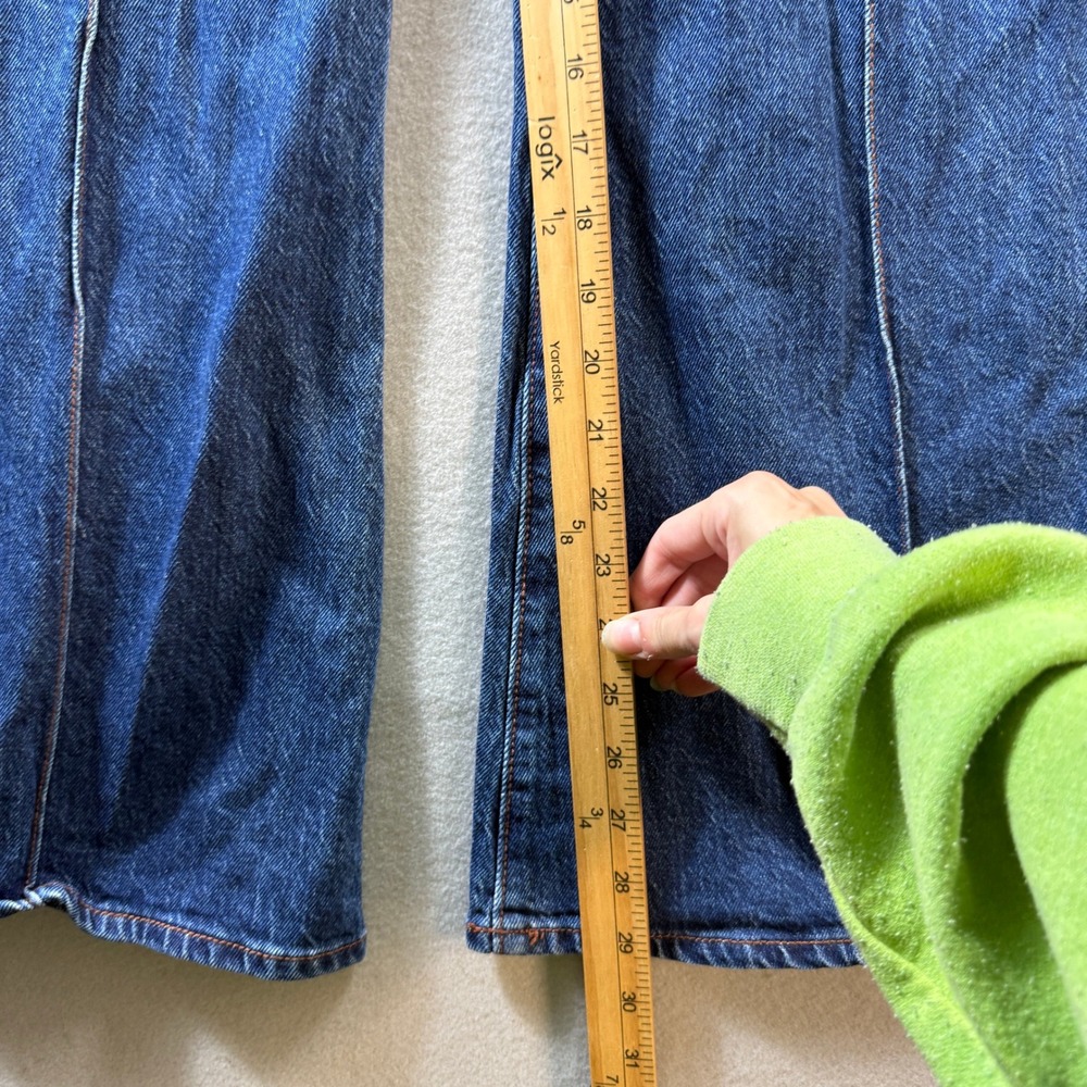 LOFT Jeans Womens 6/28 Blue The Super Flare High Rise Pintuck Seam Denim - Picture 2 of 9